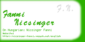 fanni nicsinger business card